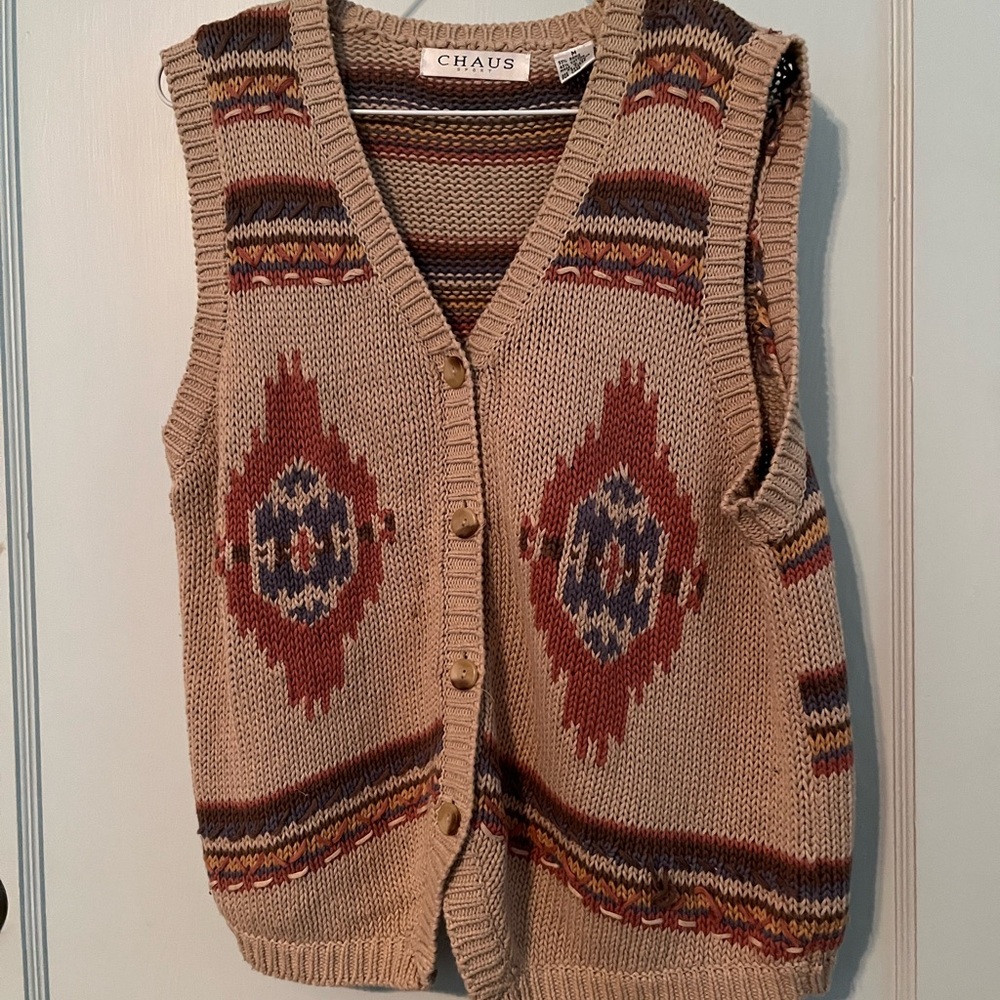 Chaus Multicolor Knit Sweater Vest